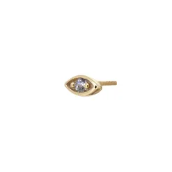 Pendiente Mini Ojo Circonita Plata Dorada