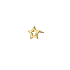 Pendiente Mini Silueta Estrella Plata Dorada