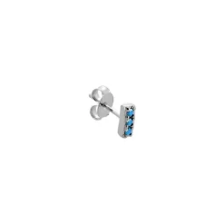 Pendiente Mini Stick Turquesa Plata
