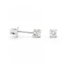 Pendientes 4 Garras 0,20ct Diamantes Oro Blanco 18K