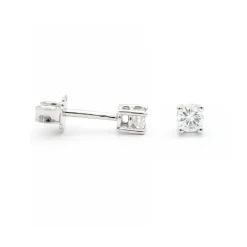 Pendientes 4 Garras 0,20ct Diamantes Oro Blanco 18K
