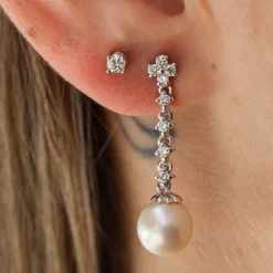 Pendientes 4 Garras 0,20ct Diamantes Oro Blanco 18K