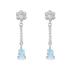 Pendientes Amaranta Topacio Azul Oro Blanco 18K