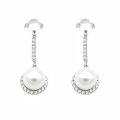 Pendientes Bisel Perlas Oro 18K