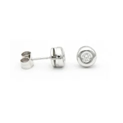 Pendientes Chatón Diamantes 0,12ct H-VS Oro Blanco 18K