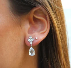 Pendientes Cintia Oro Blanco 18K