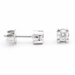 Pendientes Claw Diamantes Oro Blanco 18K