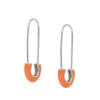 Pendientes Clip Naranja Plata