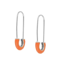 Pendientes Clip Naranja Plata