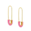 Pendientes Clip Rosa Plata Dorada