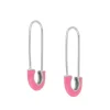 Pendientes Clip Rosa Plata