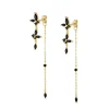 Pendientes Colette Black Plata Dorada