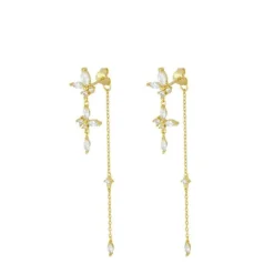 Pendientes Colette Circonita Plata Dorada