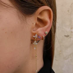Pendientes Colette Circonita Plata Dorada