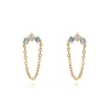 Pendientes Crystal Chain Plata Dorada