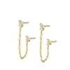 Pendientes Doble Dasa Chain Plata Dorada