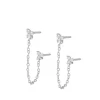 Pendientes Doble Dasa Chain Plata