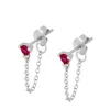 Pendientes Dunia Chain Fucsia Plata