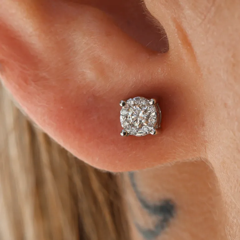 Pendientes Elsa Diamantes 0,30ct Oro Blanco 18K