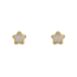 Pendientes Estrella Nácar Oro 18K