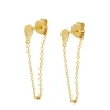 Pendientes Eye Chain Plata Dorada