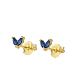 Pendientes Flea Blue Plata Dorada