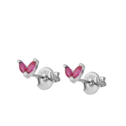 Pendientes Flea Fucsia Plata