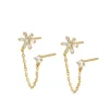 Pendientes Flower Chain Plata Dorada
