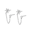 Pendientes Flower Chain Plata