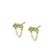 Pendientes Green Chain Plata Dorada