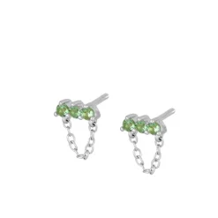 Pendientes Green Chain Plata