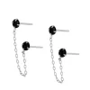 Pendientes Hera Chain Black Plata