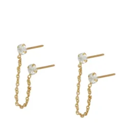 Pendientes Hera Chain Plata Dorada