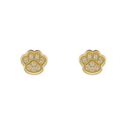 Pendientes Huella Perro Oro 18K