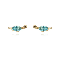 Pendientes Iguanodon Plata Dorada