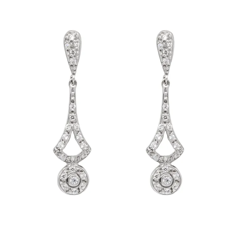 Pendientes Keyla Oro Blanco 18K