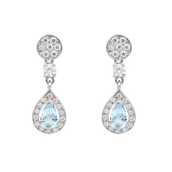 Pendientes Leire Topacio Azul Oro Blanco 18K