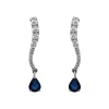 Pendientes Leonor Zafiro Diamantes 0,40ct Oro Blanco 18K