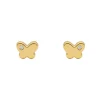 Pendientes Mariposa Circonita Oro 18K