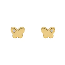 Pendientes Mariposa Circonita Oro 18K