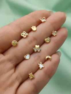 Pendientes Mariposa Nácar Oro 18K