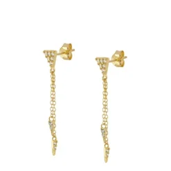 Pendientes Megan Chain Plata Dorada