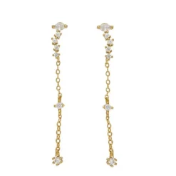 Pendientes Mina Chain Plata Dorada
