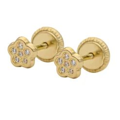 Pendientes Mini Flora Oro 18K