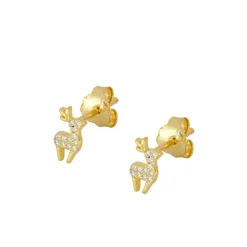 Pendientes Mini Reno Plata Dorada