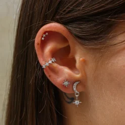 Pendientes Moonshine Plata