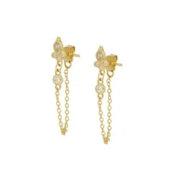 Pendientes Nela Chain Plata Dorada