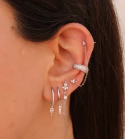Pendientes Nela Chain Plata