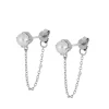 Pendientes Pearl Chain Plata