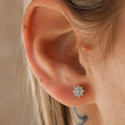 Pendientes Rose Diamantes 0,18ct Oro Blanco 18K